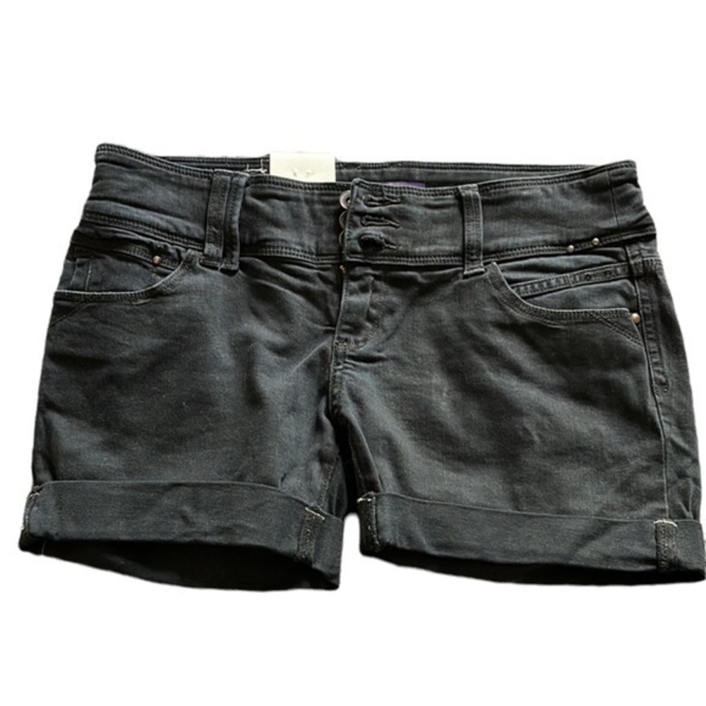Women's Rustic Denim Black Cuffed Denim Jean Shorts Size 12 NWT #6540